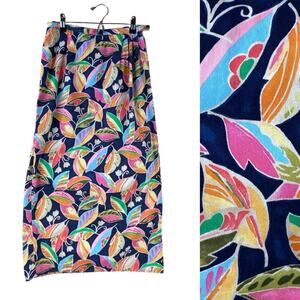 Talbots 100% Cotton Corduroy Floral Wrap Maxi Skirt Size 4 Petite